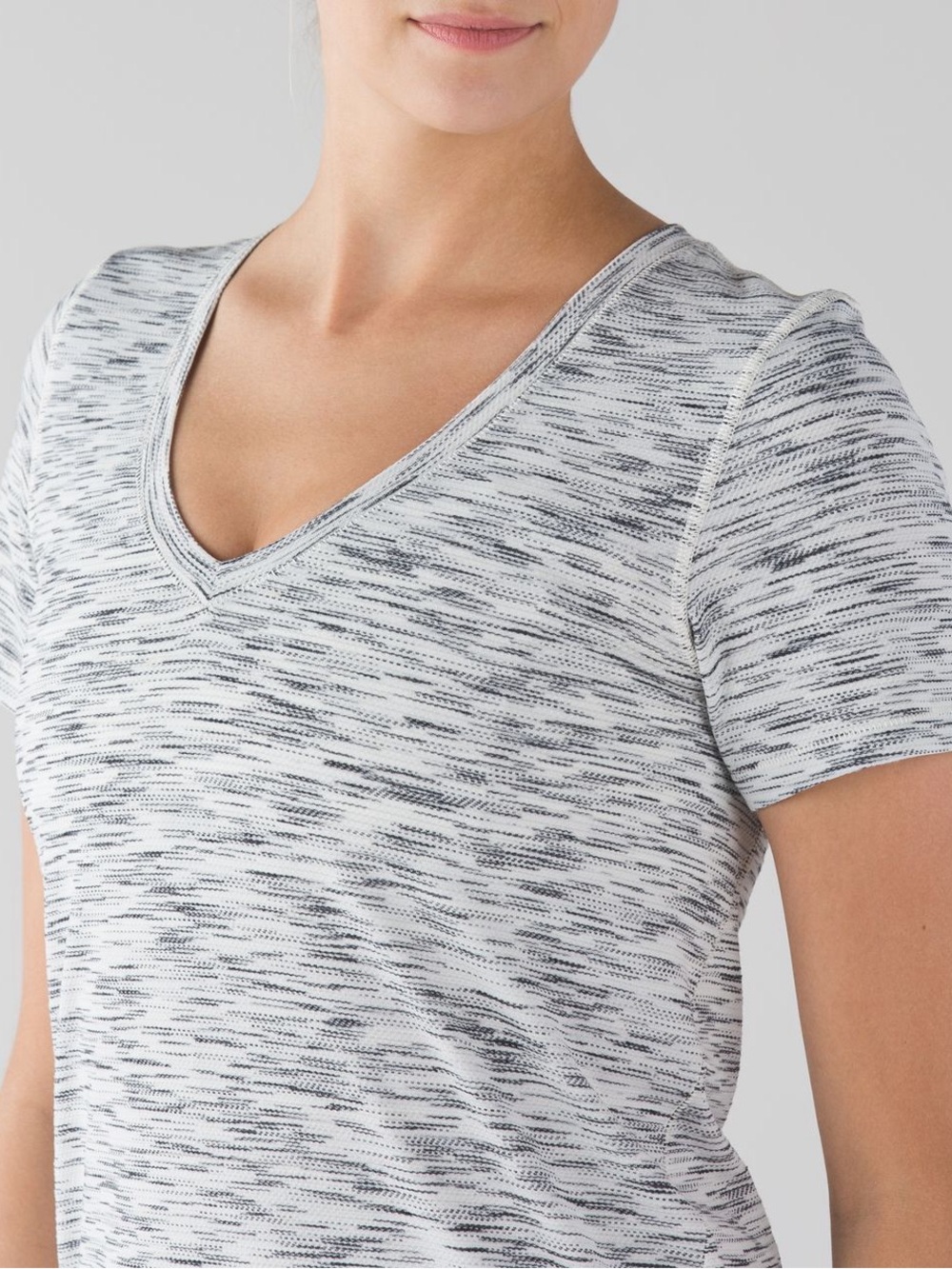 lululemon athletica Women's Space-Dye V-Neck Tee - White & Gray